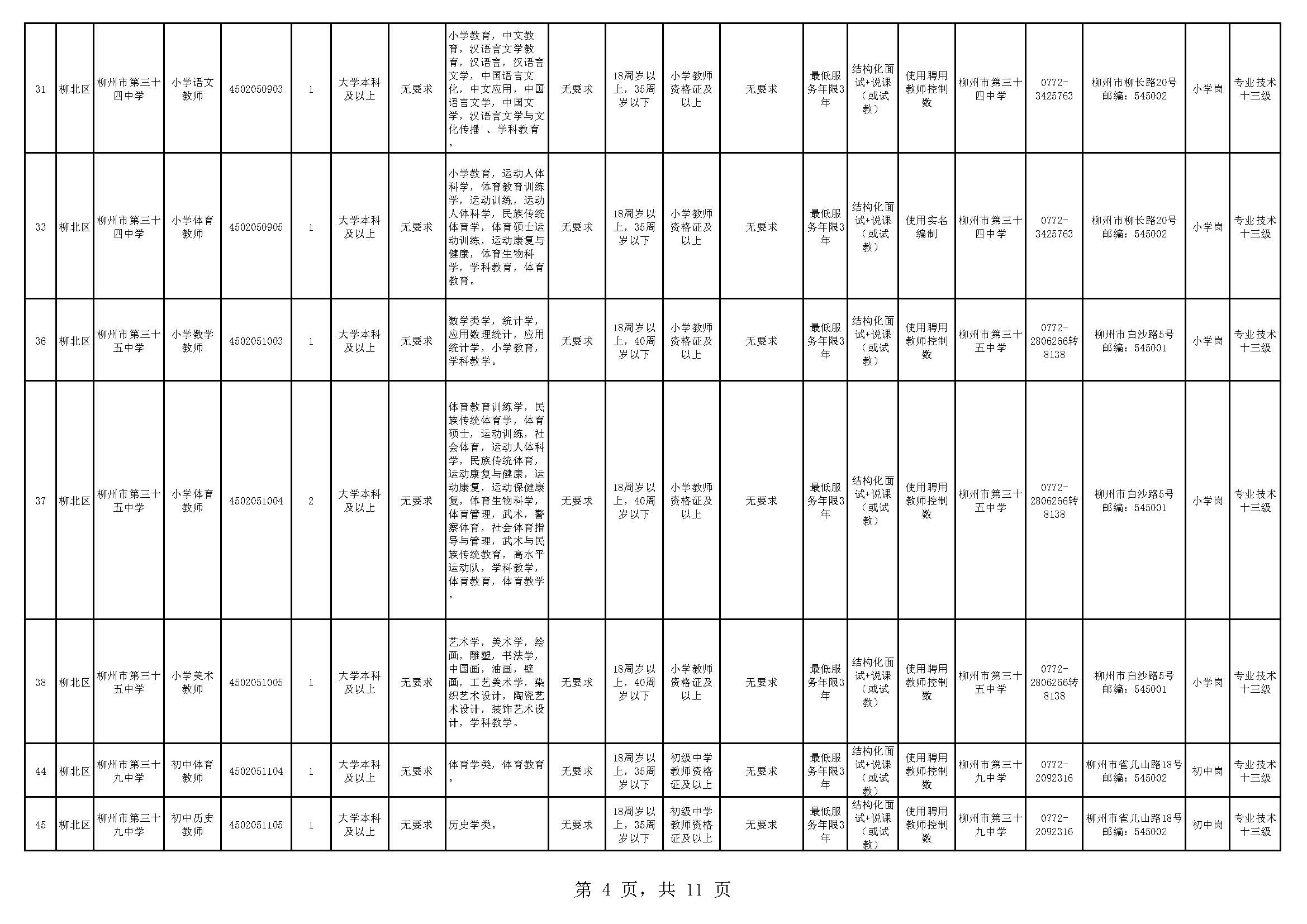 2017广西柳州市柳北区教育系统再次开展中小学教师招聘70人公告