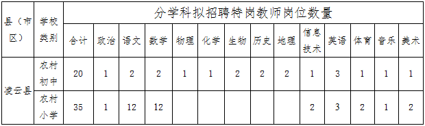 凌云县2019年特岗教师招聘简章